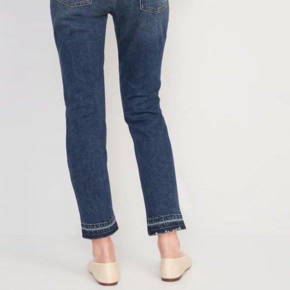New Old Navy Mid-Rise Boyfriend Straight Cut-Off Jeans for Women - Picture 4 of 4
